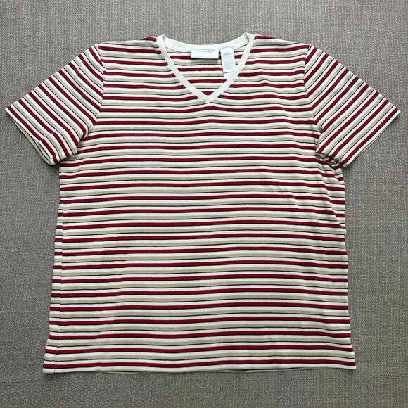 Vintage 90s Liz Claiborne Striped Baby Tee - Picture 1 of 5